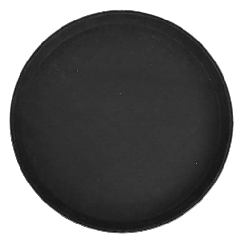 Winco TFG-14K Round Fiberglass Tray with Non-Slip Surface, 14-Inch, Black
