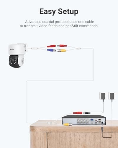ANNKE 1080P 2MP AHD CCTV Home Surveillance Dome PT Wired Camera with 350° pan and 90° tilt, 100ft IR Night Vision, IP65 Weatherproof Security Add–On Cam for Outdoor Use, Wide Compatibility - APT200 8
