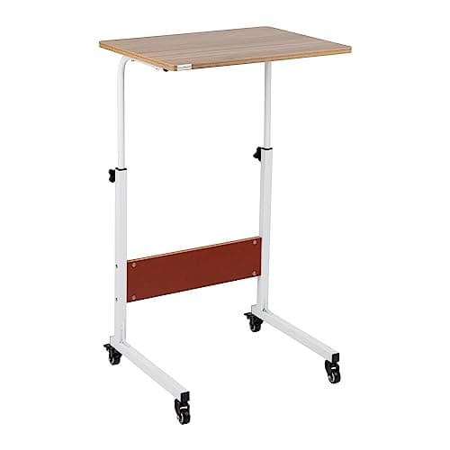Mind Reader Standing Desk, Adjustable Height, Laptop Workstation, Home Office Computer Table, MDF, Brown 8