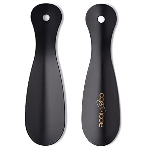 BOOMIBOO 2 Pack Metal Shoe Horns - Sturdy 7.5 Inch Shoe Helper with Ergonomic Handle, Travel Friendly Shoe Horns for Men and Women 7