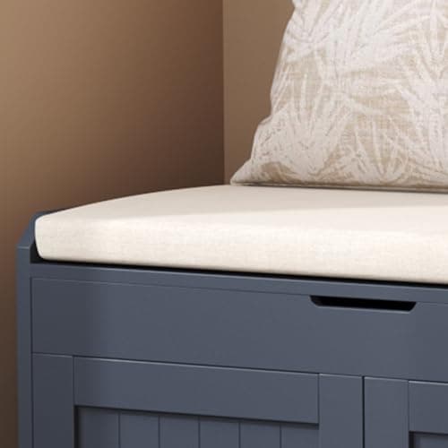 HOMEFORT 54.4" Shoe Bench with Lift Top Storage, Entryway Bench with Cushioned Seat, Wooden End of Bed Bench, Shoe Cabinet Bench with Hidden Storage Space, for Bedroom, Hallway,Blue 8