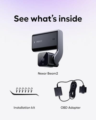 Nexar Beam2 Dash Cam Front and Cabin 256GB Internal Storage 2K QHD LTE Connected Unlimited Cloud Storage Live Streaming Parking Mode Night Vision 1 Year Nexar Connect Subscription Included 8