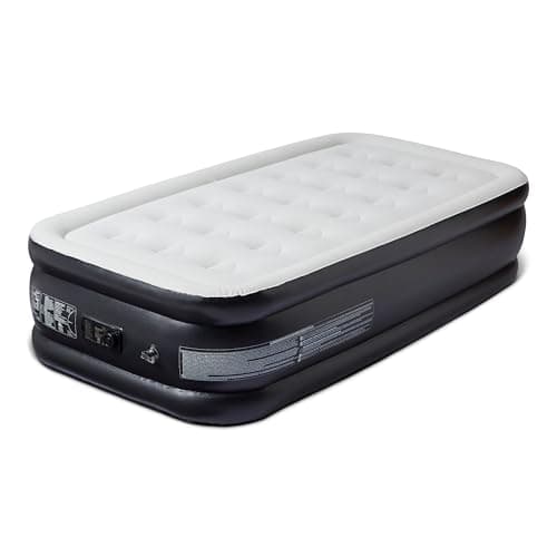 Amazon Basics Inflatable Air Mattress, Twin Size, 18 inch Height, with Built-in Electric Pump