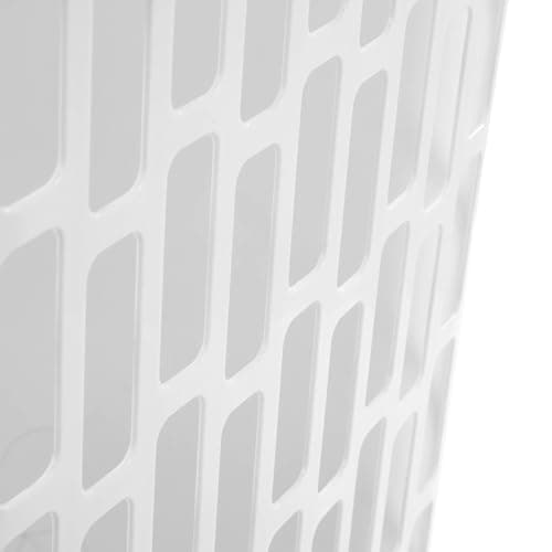 Rectangular Open Laundry Hamper, Plastic, Slim Shape for Small Spaces, White 5