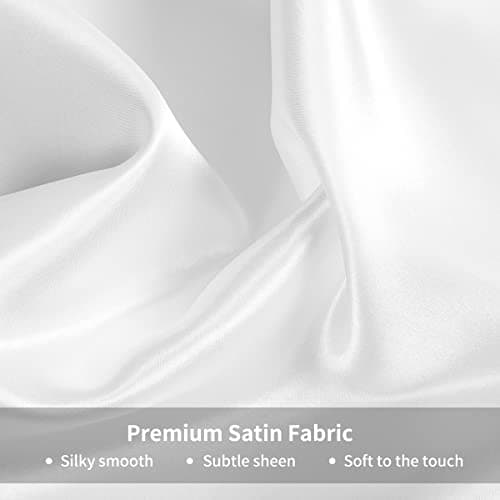 RUIKASI Satin Pillowcase for Hair and Skin - White Pillowcase Standard Set of 2, Silky Pillow Cases Standard Size 2 Pack with Envelope Closure, 20x26 inches 5