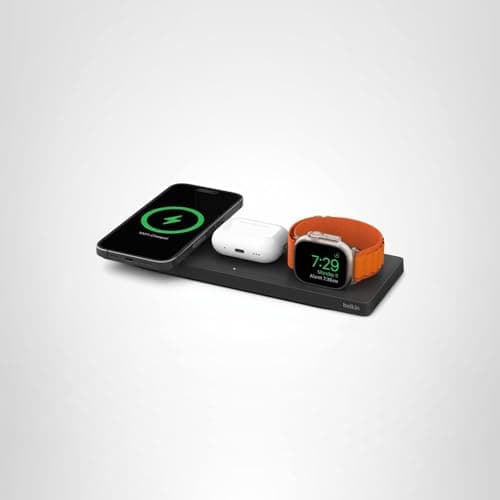 Belkin MagSafe 3-in-1 Wireless Charging Pad - Fast Wireless Charging for Apple Watch, iPhone 17, iPhone 16, iPhone 15, & iPhone 14 Series, & AirPods - Charging Station for Multiple Devices - Black 8