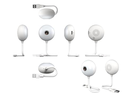 Luna Small Indoor Camera, 2.4GHz Wi-Fi, Color Night Vision, Spotlight, Smart GenAI Alerts, Flexible 6 in USB Short Cord, Compact Room Cameras for Home Security, Easy Install 8