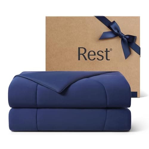 REST® Evercool® Cooling Comforter, King/Cali King, Blanket for Hot Sleepers, All Season Bedding to Keep Cool for Night Sweats, Breathable Lightweight Duvet, 106x90 Inches, Midnight Blue