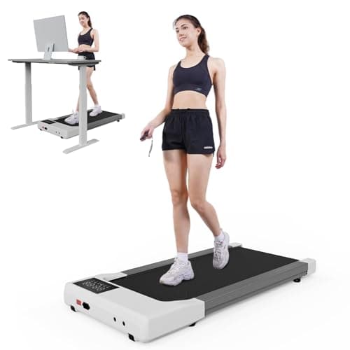 DeerRun Under Desk Walking Pad Treadmill for Home Office & Small Spaces, 6% Manual Incline, 0.6–3.8 MPH Walking Speed, 2.5 HP, 300 lb Capacity, App & Remote Control