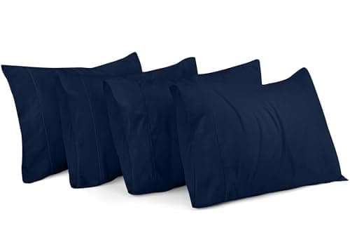Utopia Bedding Toddler Pillowcases 13"x 18" - 4 Pack - Envelope Closure - Soft Brushed Microfiber Fabric - Shrinkage and Fade Resistant Pillow Covers Queen Size 13 X 18 Inches (Toddler, Navy)