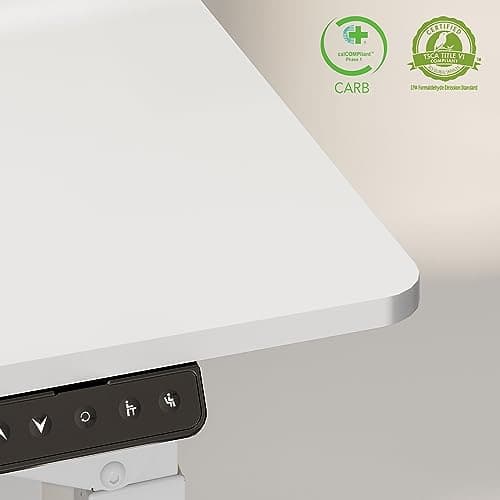 SANODESK 4-Leg Standing Desk, Electric Height Adjustable Desk with Memory Presets for Home Office, Stand up Desk Computer Workstation, 55x28 Inches White 6