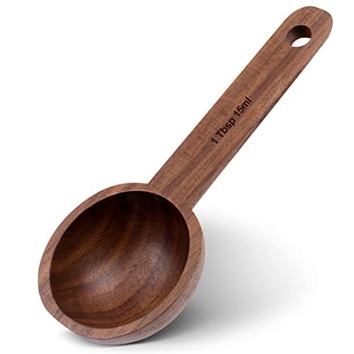 Houdian Walnut Wooden Coffee Spoon, 15ml Scoop for Whole or Ground Beans, Tea - 1 Pack