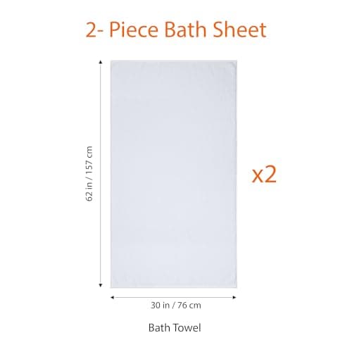 Amazon Basics 2-Piece Quick-Dry Oversize Bath Towel, 100% Cotton, 62" x 30", White 5