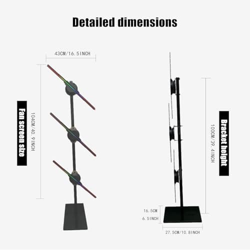 3dhologramfan Led Fan Projector 16.5" Christmas Tree Holographic Display with WiFi & Remote Control, 3 Pcs Splicing with Floor Stand for Advertising, Christmas & Halloween Decorations,Stores 7