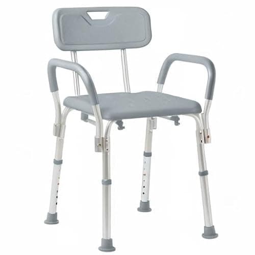 Medline Shower Chair with Backrest and Padded Armrests - 350 lb. capacity, Bath Bench, Seat, Stool for Independent Adult, Seniors, Elderly & Disabled Patients 8