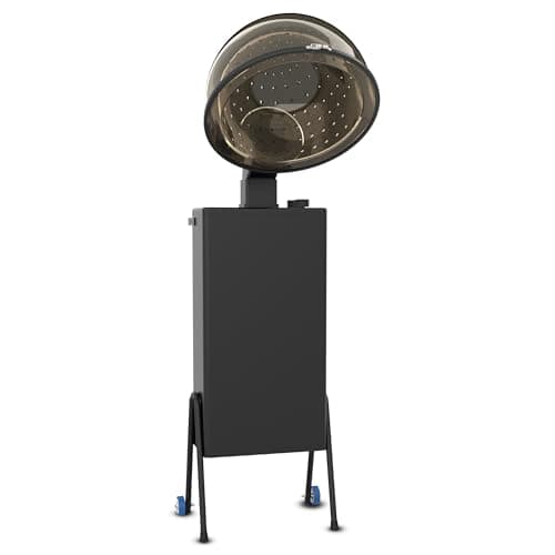 TASALON Professional Hooded Hair Dryer with Detachable Wheels, 1000W Hair Dryer Bonnet for Salon, 60 Minute Timer and 4-Setting Temperature Control, Angle & Height Adjustable Downdraft Hood - Black