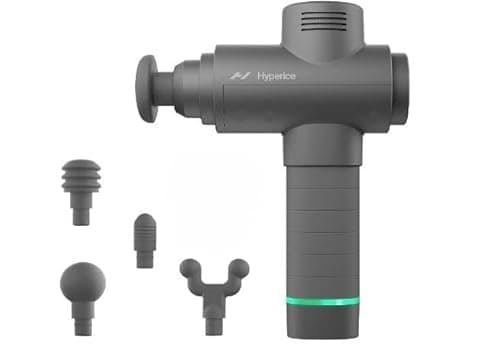 Hyperice Hypervolt 2 Grey - Featuring Quiet Glide Technology - Handheld Percussion Massage Gun | 3 Speeds, 5 Interchangeable Heads | Helps Relieve Sore Muscles and Stiffness