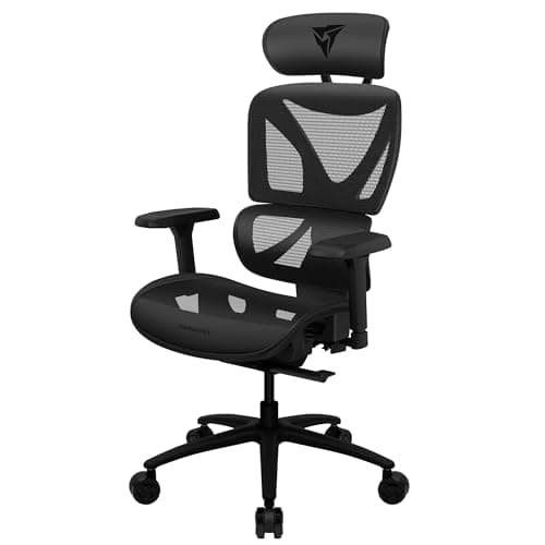 THUNDERX3 XTC Ergonomic Office Chair, for Adults Gaming Chair, High Back Desk Chair, Synchronous Tilt, Self-Adjusting Lumbar Support and Backrest, Adjustable Headrest, Breathable Mesh, Black