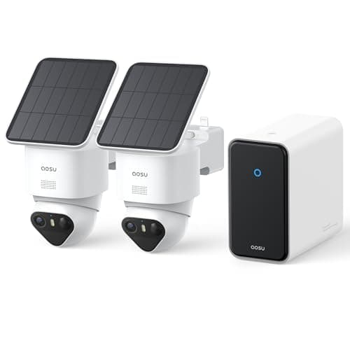 aosu T2 Ultra 4K Solar Security Cameras Wireless Outdoor, 2-Cam Kit, Smart Home Security System with TrueColor Night Vision, AI Recognition&Motion Tracking, 360°Pan&Tilt, Expandable 16TB Local Storage