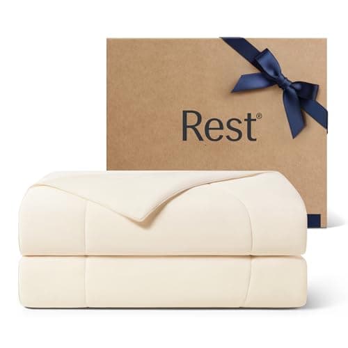 REST® Evercool® Cooling Comforter, Twin/Twin XL, Blanket for Hot Sleepers, All Season Bedding to Keep Cool for Night Sweats, Breathable Lightweight Blanket, 68"x90" Inches, Snow Ivory