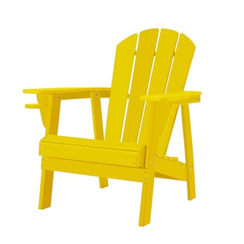 Restcozi Adirondack Chairs, HDPE All-Weather Adirondack Chair, Fire Pit Chairs (Classic, Yellow)