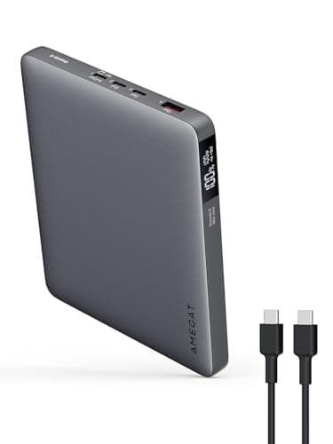AMEGAT 100W Laptop Power Bank, 20000mAh Portable Charger USB C 4-Port Super Fast Charging Battery Pack with LED Digital Display for Laptop, iPhone, MacBook, Samsung, AirPods, Steam Deck and More