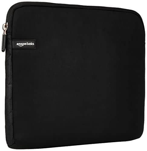 Amazon Basics 14 inch Laptop Sleeve, Protective Case with Zipper for MacBook Pro, MacBook Air, Surface, Dell, HP, Lenovo - Black