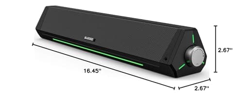 BLUEDEE Computer Speakers for Desktop PC, Computer Sound bar, HiFi Stereo Speakers for Computer Desktop, Bluetooth 5.0 and 3.5mm Aux-in PC Soundbar, USB/USB C Powered Gaming Speakers for pc, Laptop 9