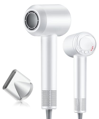 Hair Dryer, 140, 000 RPM High Speed Blow Dryer for Fast Drying, Negative Ionic Hair Dryers for Women, Thermo Control Lightweight Hairdryer for Home and Travel White