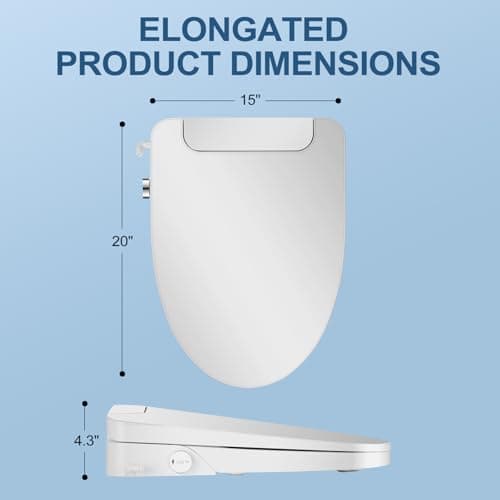 IYTATA Electric Bidet Toilet Seat, Elongated, Warm Water with Air Dryer, Heated Seat and Slow Close Lid, Front and Rear Wash, LED Nightlight, Wireless Remote, White, 101 7
