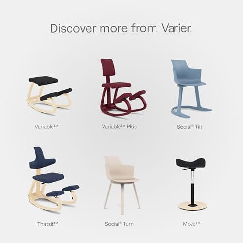 Varier Variable Natural/Black Ergonomic Kneeling Chair – Multi-Purpose Rocking Seat for Home, Office and Study – 10 Year Quality Guarantee 11