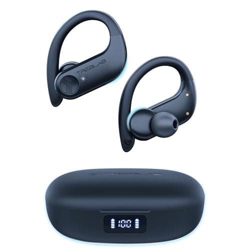 TREBLAB X3 Pro - Sports Wireless Ear Buds Bluetooth - Comfortable Workout Headphones with Secure Ear Hooks, 9H Long Battery Life, IPX5 Sweatproof Earphones, Noise Isolation Over Ear Earbuds