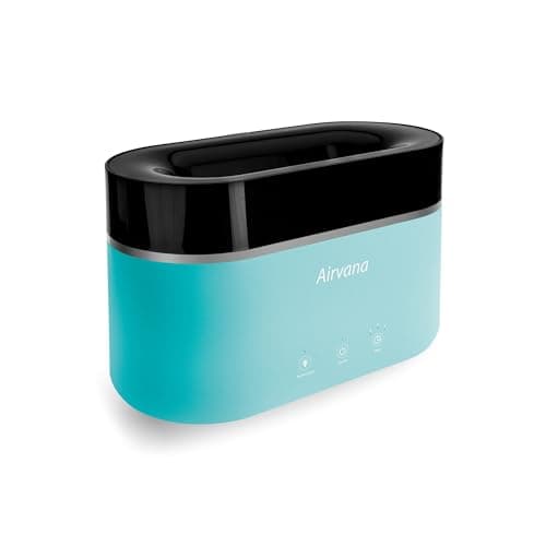 Airvana AquaFlame Ultrasonic Humidifier (.75L / .20 Gal) - Vibration Technology Humidifier with Essential Oil Diffuser – Tabletop Design for Personal Use, Dorm Rooms, & Desks - Turquoise