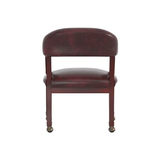 Boss Captain’s Chair In Burgundy Vinyl W/ Casters 5