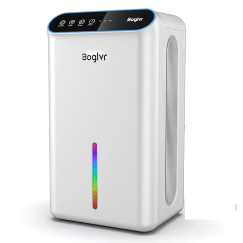 Dehumidifier for Home, 85 OZ Water Tank, (800sq.ft) Small Dehumidifiers for Bathroom Bedroom Basement with Drain Hose, Auto Shut Off, 3 Gear Timer, Sleep Mode, 7 Colors LED Light