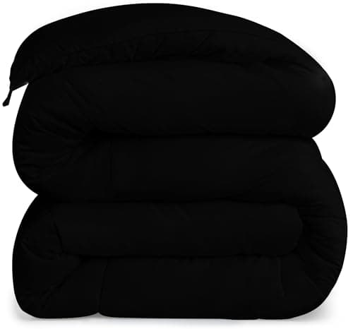 Utopia Bedding Comforters Twin Size, All Season Duvet Insert, Down Alternative Box Stitched Bed Comforter with Corner Tabs, Machine Washable (Black) 7