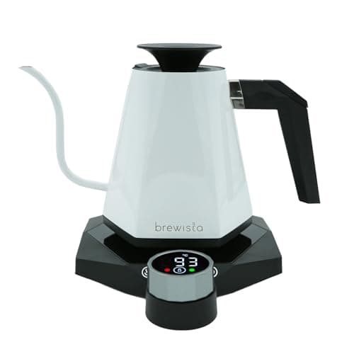 Brewista X Series Electric Gooseneck Kettle, Stainless Steel Water Boiler, Precise Digital Temperature Control, Fast Boiling, Keep Warm, Auto Shut-Off for Pour-Over Coffee & Tea, Home, 0.8L, White