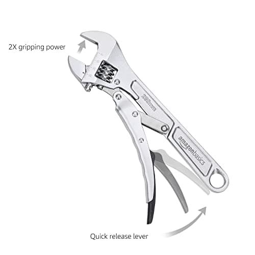 Amazon Basics 10 inch Locking Adjustable Wrench, Precision Machined, Rust Resistant, 2.7 inch x 0.75 inch 5