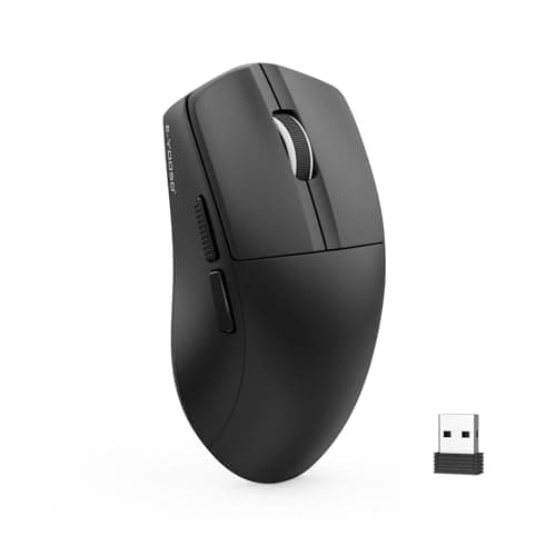 E-YOOSO Lightweight Wireless Gaming Mouse, Tri-Modes Wireless Esports Mouse with 5 Programmable Buttons, 4000 DPI, Long Battery Life, Ultra-Thin Ergonomic Design for PC & Mac Gamers (Black)