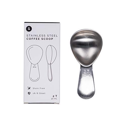 Coffee Scoop - Brushed Stainless Steel - 2 Tablespoon Capacity - Fits inside Airscape Canisters (Brushed Steel)