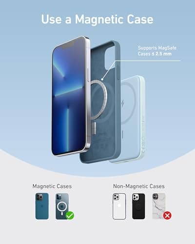 Anker 621 Magnetic Portable Charger (MagGo), 5,000mAh Wireless Power Bank with USB-C Cable, Magsafe-Compatible Battery Pack for iPhone 16/15/14/13/12 Series 6