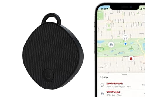 Unlimited Range GPS Tracking Device Item Locator for Car, Purse, Pet, Key Work with Apple Findmy No 3rd App Needed (Black)