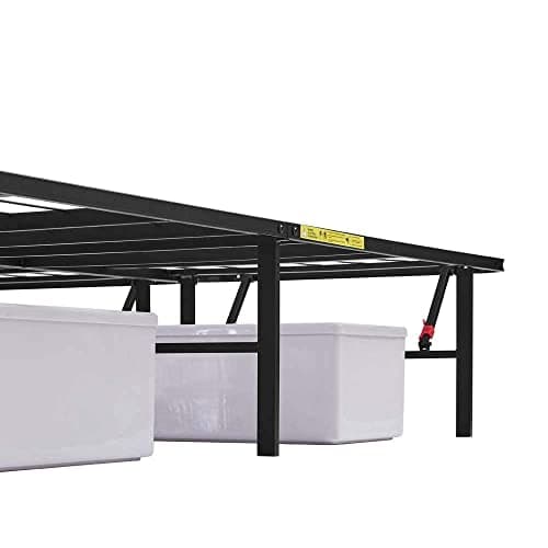 Amazon Basics Bed Frame with Ample Underbed Storage, Foldable Metal Platform, Sturdy Steel, No Box Spring Needed, 14 inches High, Noise-Free Support, Easy Assembly Tool-Free Setup, Full Size, Black 10