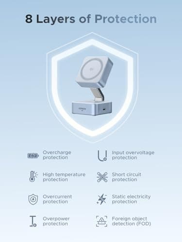 UGREEN Qi2 25W Magflow Wireless Charger Magsafe Charging Station 2-in-1 for iPhone 17/16/15/14/13/12 Pro Max, Fast Foldable Stand with USB-C Port, Compatible with AirPods, Dual Device Charging 8