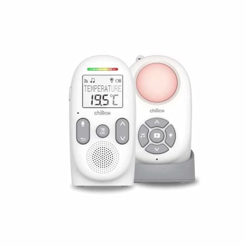 Chillax Baby 360 Digital Audio Monitor | 4-in-1 Baby Monitor with Night Light, Soothing Sound Machine, Room Temperature Sensor & Long-Range DECT 6.0 Audio | Portable & Rechargeable with Two-Way Talk
