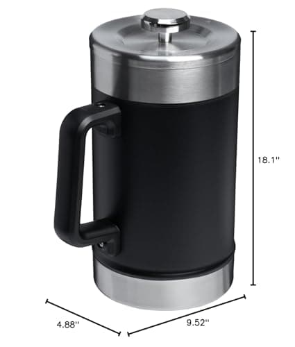 STANLEY Classic Stay-Hot French Press Coffee Maker 48 oz | 5 Minute Brew, 4 Hours Hot | Mesh Filter for Coffee Grounds | Insulated Stainless Steel French Press | BPA-Free | Black 2.0 7