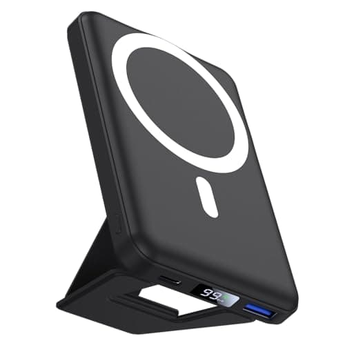 AOGUERBE for Magsafe Power Bank, 10000mAh Foldable Magnetic Battery Pack with LED Display, 3 in 1 Wireless Portable Charger with 22.5W Fast Charging for iPhone 17/16/15/14/13/12 Pro/Pro Max/Plus/Mini
