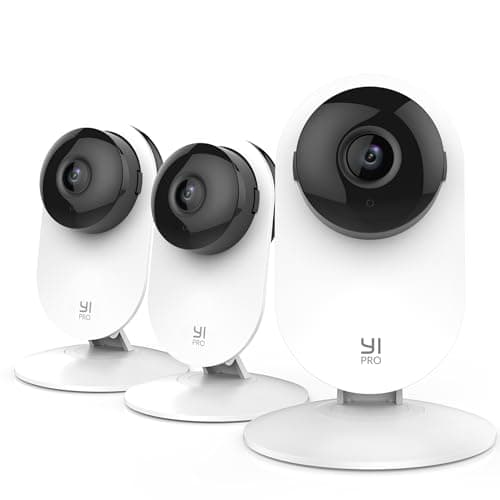 YI Pro 2K 3PC Home Security Camera, 2.4GHz Indoor Cameras for Home Security with Person, Vehicle, Animal Smart Detection, Phone App for Baby, Pet, Dog Monitoring, Works with Alexa and Google Assistant