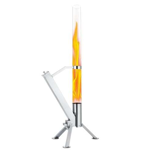 StarEcho Portable Wood Pellet Heater for Outdoor,Patio Pellet Rocket Glass Tube for Yard,Wood Fire Pit with Party(Silver)