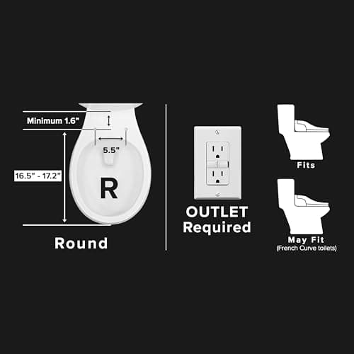 SmartBidet® SB-2400 Advanced Electric Smart Bidet™ Slim Profile Seat in Round White with Remote Control, LED Night Light, Stainless Steel Nozzle, Heated Seat, Warm Dryer 17